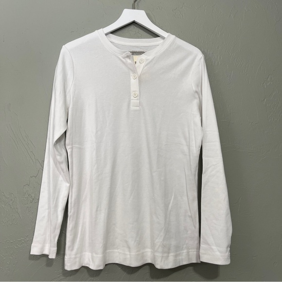 Duluth Trading Women's Longtail T Long Sleeve Henley white nwt - Picture 1 of 7